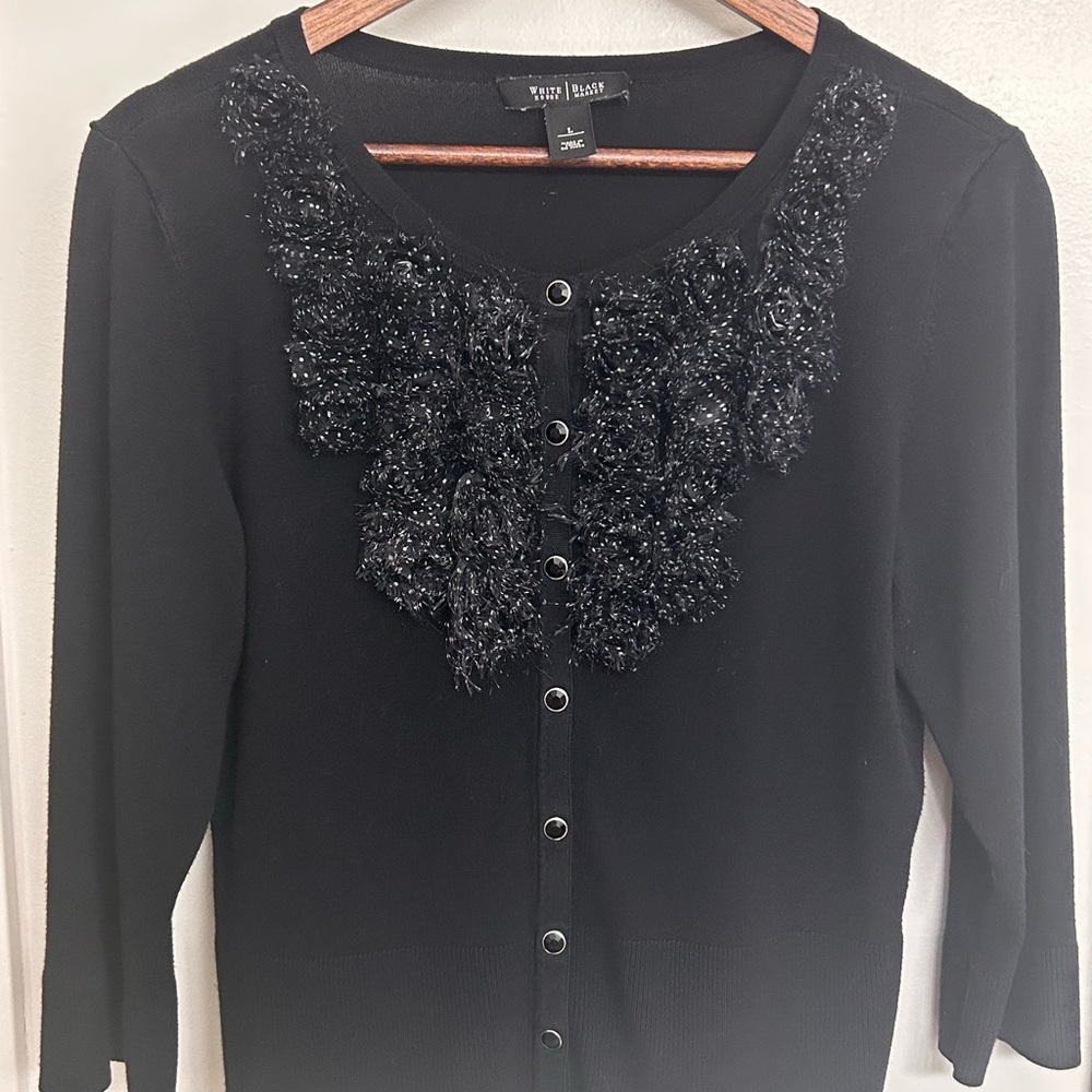 White House Black Market Elegant Black Blouse